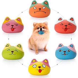 HDSX Squeaky Dog Toys Funny Animal Dog Balls til Puppy Small Pet Dogs 6 Pcs/Set (CAT)