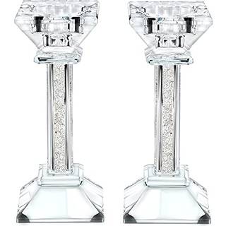 Krystallysholdere s?t med 2-6.2 """" Tall Crystal Candlestick Indehavere - Ultra Elegant og moderne midtpunkts boligindretning