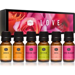 P&J Fragrance Oil Love Set Rose Amber Lotus Blossom Passion Fruit Vetiver Orange Candle Scents To Candle Making Freshie Scents Soap Laves Supplie