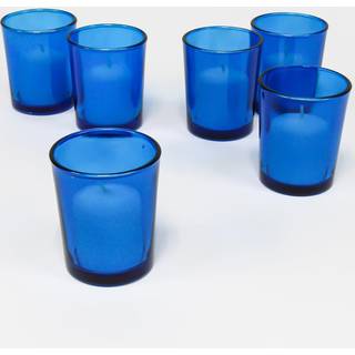 Eastland S?t med 12 bl? farvede glas Votive Candle Indehavers