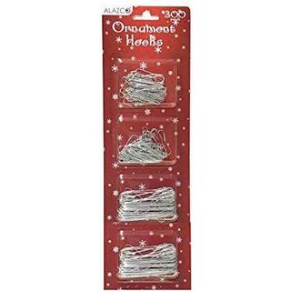 Alazco 300 sølv juleferie ornament kroge bøjle robust metaltråd til alle ferie ornamenter og dekorationer hængende på træ krans & kranser