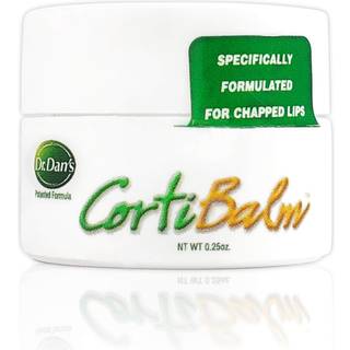 Dr. Dan's CortiBalm Læbebalsam-krukke - 7,4 ml til tørre, alvorligt sprukne læber (1% hydrocortison) - Sikker for mænd, kvinder og børn