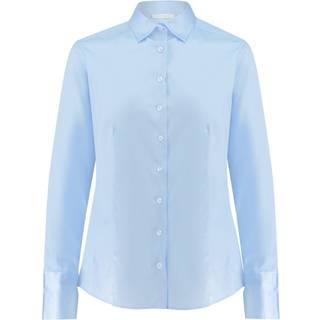 Satin Shirt Blouse in light blue plain