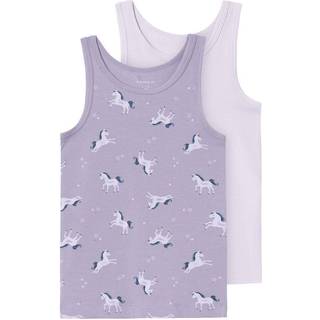 Name it 2-pak undertrøje/tank top i lyserød & lilla til piger.