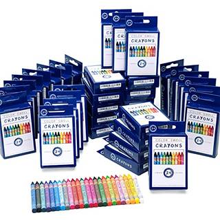 Color Swell Bulk Crayon Packs - 36 kasser med 24 levende farvede holdbare bulk -farveblyanter af l?rerkvalitet til klassev?relse og hjem