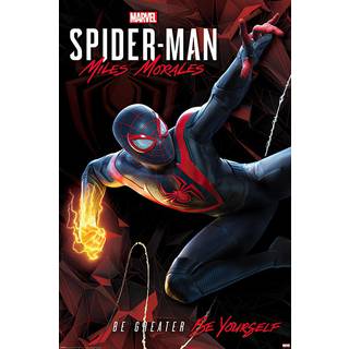 Plakat Stop Online Spider -Man Miles Morales - Marvel Gaming Plakat (Game Cover - Key Art - Cybernetic Swing) (st?rrelse 24 """" X 36 """")