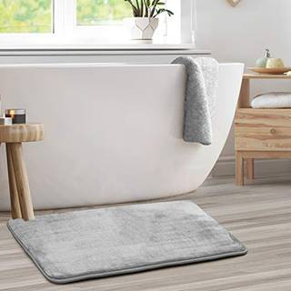 Clara Clark Bath Mat - Memory Foam Bath Mat - Blødt badeværelse tæppe - Non Slip and Super Absorbent - Hurtig tørringsmaskine Vaskbar bademåtte -
