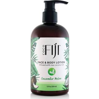 Coco Fiji Face & Body Lotion infunderet med kokosn?ddeolie | Lotion til t?r hud | Moisturizer Face Cream & Massage Lotion for Women & Men | Agurk