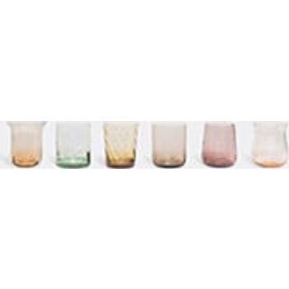 Bitossi Home Glassware - Assorted Tumblers, set of six, pink and amber in amber and pink Blown Glass