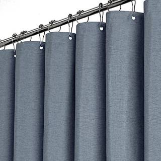 Bttn 78 tommer lang bruseforhæng - Linnekstremt tyk vægtet stof Bruseforhæng med 12 plastiske kroge Neutral vandtæt polyester bad gardiner til ba
