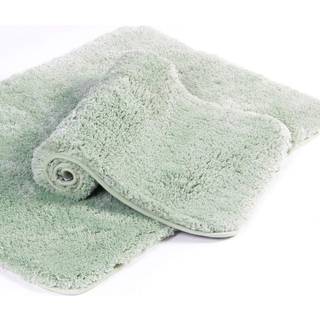 Walensee Shaggy 2-delt badet?ppes?t (20 x 32 2-pak s?t bleggr?n) Badet?ppes?t Badem?tter til badev?relse Maskinvask/t?r Absorberende badev?relses