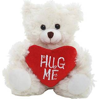 Plushland Fyldt Mocha Heart Bear - Plush Bear Toy For Kids & Adults - Broderet Heart Pillow - Brown -9 Inches (Hug Me -Cream 9 '')