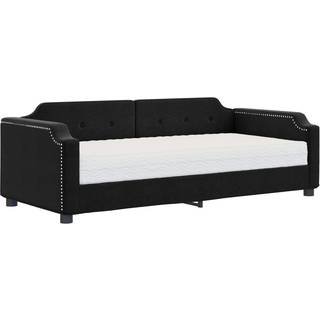 Daybed Stof Sort - med madras / 80 x 200 cm