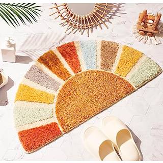 Dyefury Sunrise Boho badev?relse t?pper halvt cirkel badem?tte s?de solbadm?tter retro bohemsk hjem badev?relse indretning lille farverig sjov ha