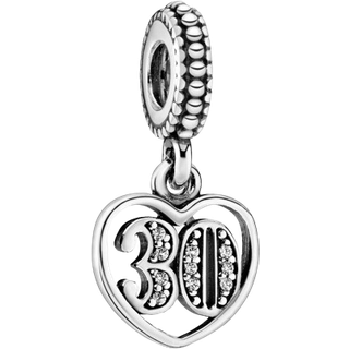 Pandora 30 Birthday Pendant Charm - Silver