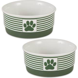 Knogletør pote og patch keramisk kæledyrskollektion lille sæt 425x2 jæger grøn 2 stykke 5742