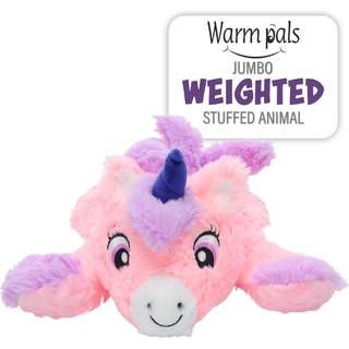 1i4 Group Jumbo Vægtede kram af varme venner - enhjørning - 4 kg - Hyggeligt mikrobølgebæreligt lavendel duftende plys legetøj - udstoppet dyr -
