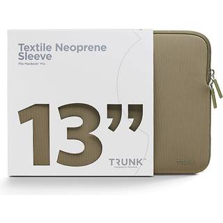 Trunk Neopren Sleeve Til MacBook & Laptop 13" m. Riflet Design (32 x 22,5 x 2 cm) - Sagebrush Green