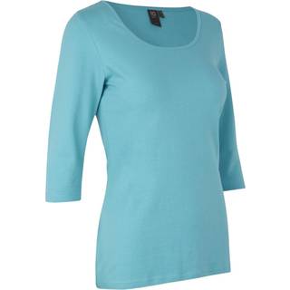 ID 0597 Stretch T-shirt 3/4 ærmet dame Støvet Aqua L