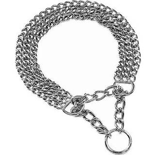 Kædehalsbånd, halvkvæl, krom, 3-ræk 2 mm - XS