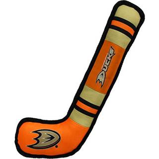 Pets First Dog Toy Tough Nylon med indre Squeaker Licenseret af NHL Anaheim Ducks Hockey Stick Toy til hunde og katte. Spil hockey med dit k?ledy