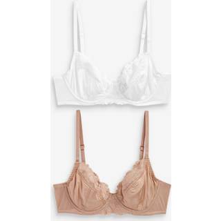 Next White/Praline Nude 2 Pack Floral Print Non Pad Full Cup Bra