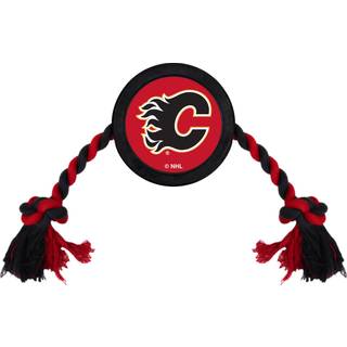 NHL Calgary Flames Puck Leget?j til hunde og katte. Spil hockey med dit k?ledyr med denne licenserede bel?nning for h?rdt leget?j!