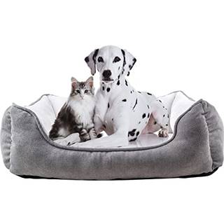 Lang rige rektangel styrker k?ledyr seng med hund seng mellem st?rrelse gr? med 25x21x8 tommer (pakke med 1) (HCT-REC-005)