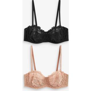 Next Black/Praline Nude Non Pad Strapless Bras 2 Pack B-E