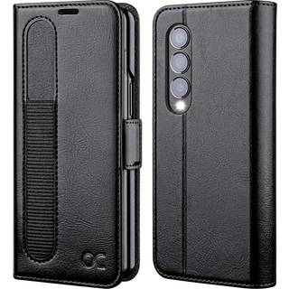 Ocase kompatibel med Samsung Galaxy Z fold 4 5G tegnebog med S Pen Holder Pu Leather Flip Folio Case med kortslots RFID -blokerende kickstand -te