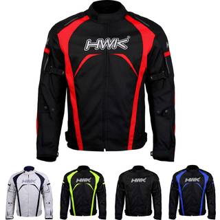 HWK motorcykeljakke m?nds ridning tekstil racing motorcykel hi-vis biker CE pansrede vandafvisende jakker (r?d XL)