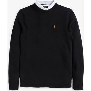 Next Black Oxford Crew Neck Regular Mock Shirt Jumper