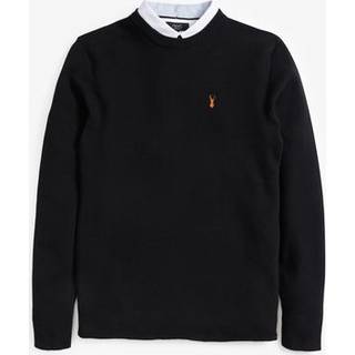 Next Black Oxford Crew Neck Regular Mock Shirt Jumper