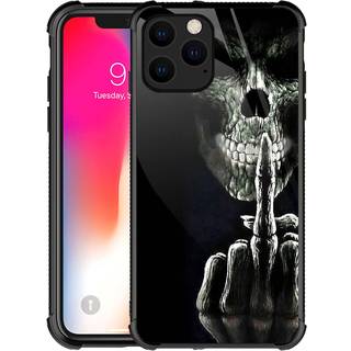 Goodsprout kompatibel med iPhone 13 Case Middle Finger Skull Fantastisk mønsterdesign Stødbestandig Anti-Skrat
