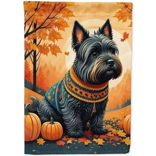 Caroline's Treasures DAC1069CHF Scottish Terrier Fall House Flag Stor veranda ærme pol dekorativt uden for gårdspladser Artwork Wall Hanging Poly