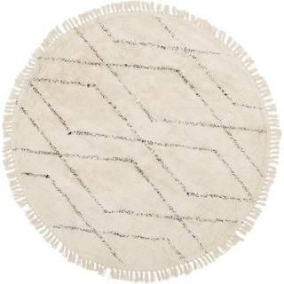 Rund bomuldstæppe Bina med diamantmønster, håndtuftet