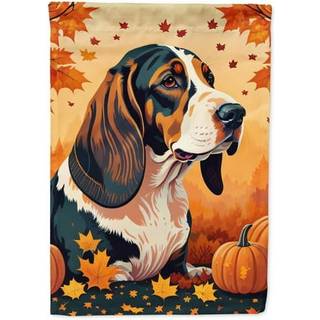 Caroline's Treasures DAC1013CHF Basset Hound Fall House Flag Stor veranda ærme pol dekorativt uden for gårdspladser Artwork Wall Hanging Polyeste
