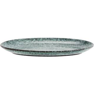 Madam Stoltz Serveringsfad 25,5x42 Cm Petrol Grønt - Serveringsfad Stentøj Petrol Green - 26G