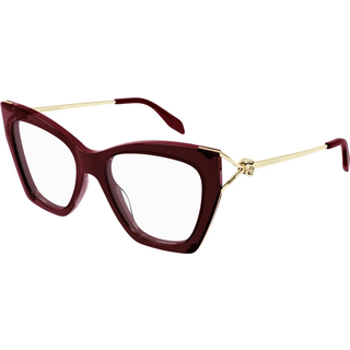 Alexander McQueen Kvinde AM0376O 003 Optiske stel Acetat Rød Cat Eye