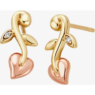 Tree of Life® 9ct Solid Gold Vine Stud Earrings with Diamonds