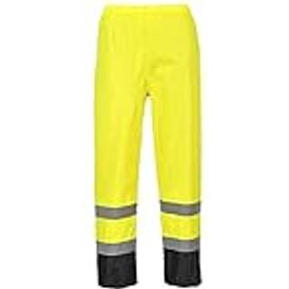 Hi-Vis Klassisk kontrast regnbukser - Gul/Sort (Størrelse: XL)