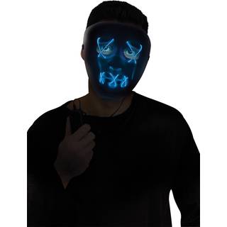 Leuchtende LED Maske Blau - Weiß