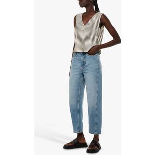 Whistles Whistles White Button Up Stripe Rib Tank