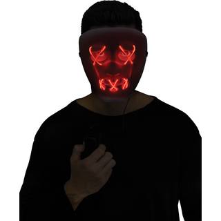 Leuchtende LED Maske Rot - Weiß
