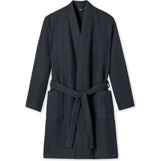 Schiesser Herren Bademantel blau unifarben