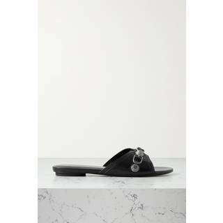 Balenciaga Cagole leather slides - black - EU 37