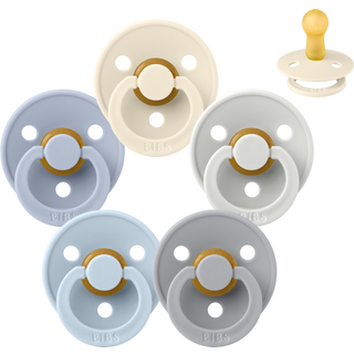 BIBS Rund Colour Sut - Sampak - 5 stk. - Str. 2 - Soft and Clear