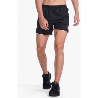 2XU Men's Aero 5 Inch Shorts Black/Silver Reflective, S