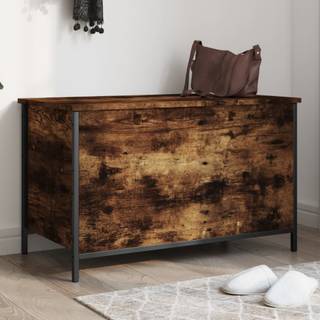 opbevaringsbænk 80x42,5x50 cm konstrueret træ røget egetræ