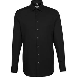 Seidensticker Herren Hemd schwarz Slim Fit